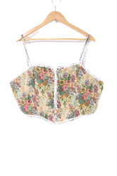 חולצת מחוך קשירה פרחוני-XL-XXL